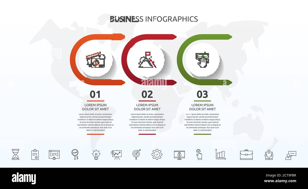 Vector infographic template circles for three icons, diagram, graph ...