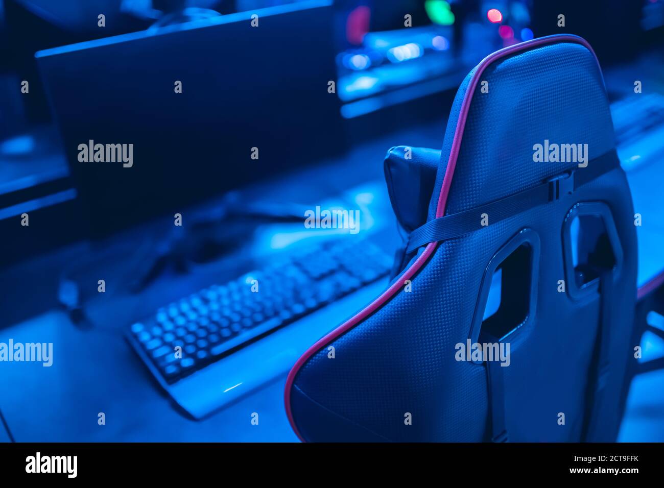 Professional gamers cafe room with powerful personal computer game ...
