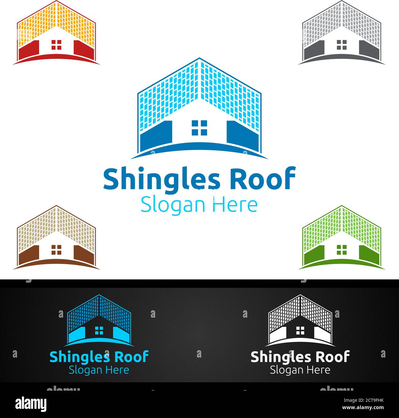 Shingles Roofing Logo for Property Roof Real Estate or Handyman Architecture Design Stock Vector
