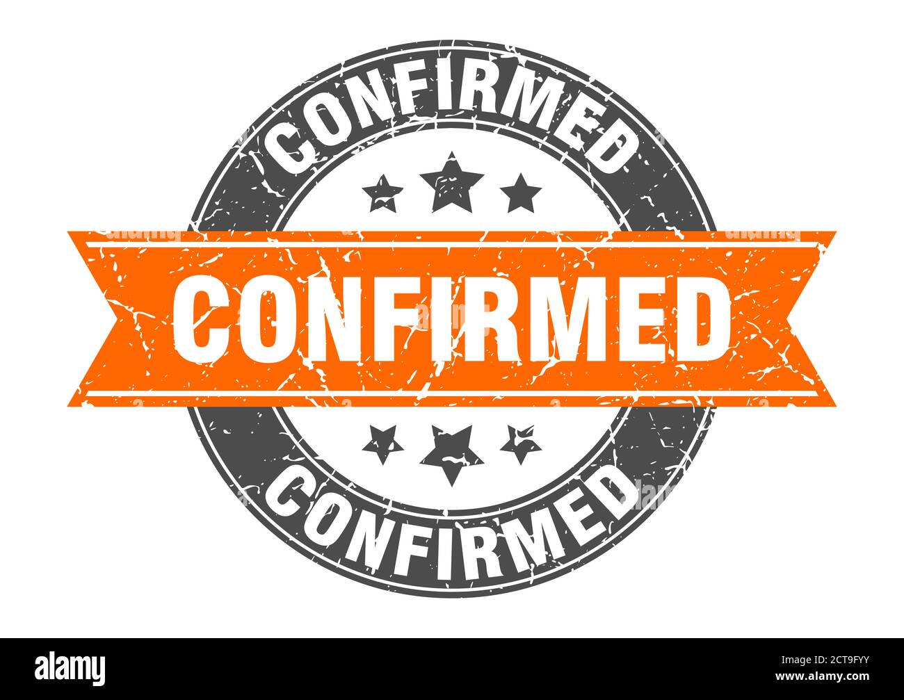 Confirmd Confirmed sign round ribbon Cut Out Stock Images & Pictures - Alamy