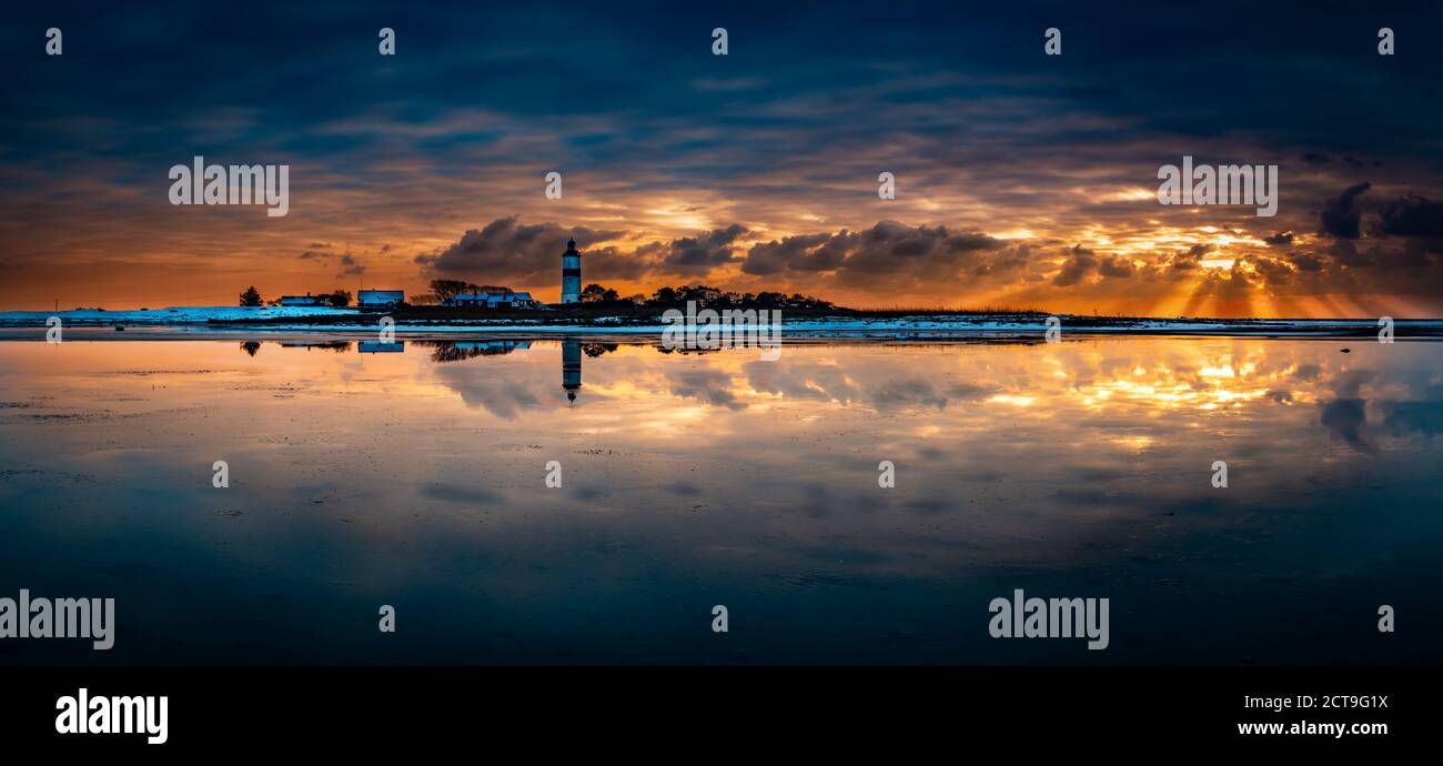 light house landscape. cool sunset i the bak and romantic light Stock Photo