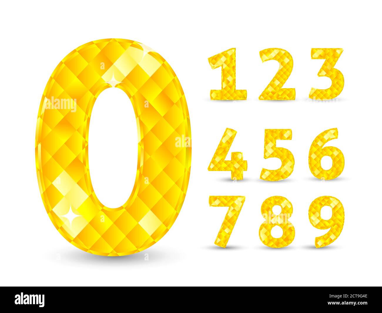 Realistic vector illustration with diamond numbers set. Number set ...