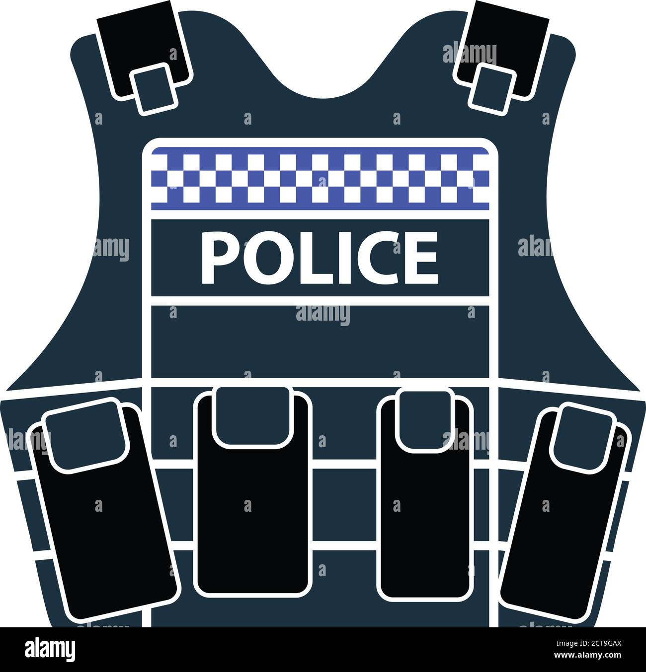 Police Vest Icon. Flat Color Design. Vector Illustration Stock Vector ...