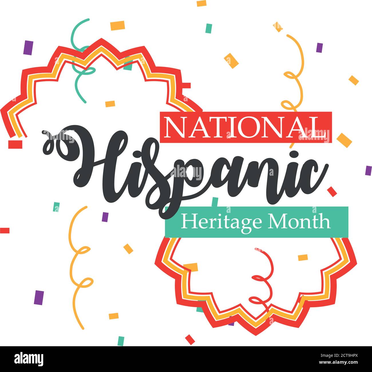 national hispanic heritage month with confetti design, culture and