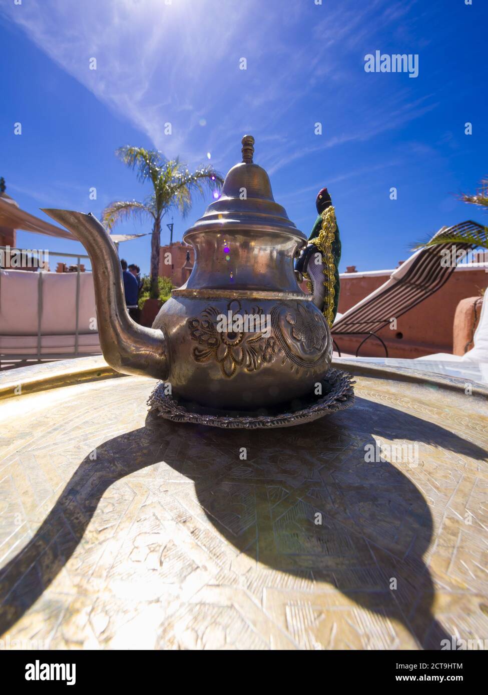 Morocco, Marrakesh-Tensift-El Haouz, moroccan teapot Stock Photo