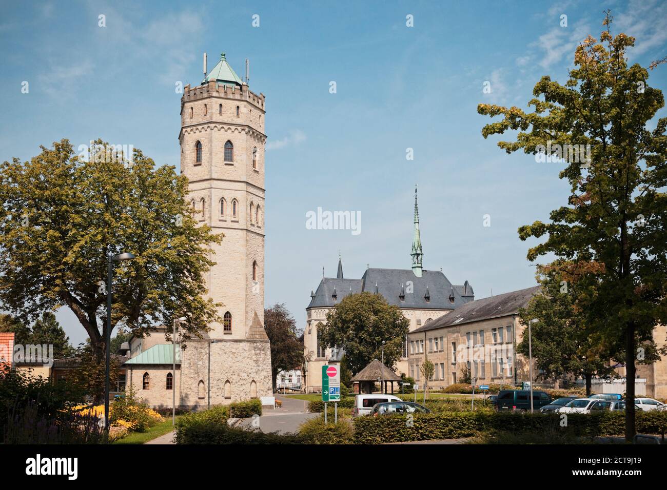 Germany, North Rhine-Westphalia, Stift Tilbeck, water tower Stock Photo