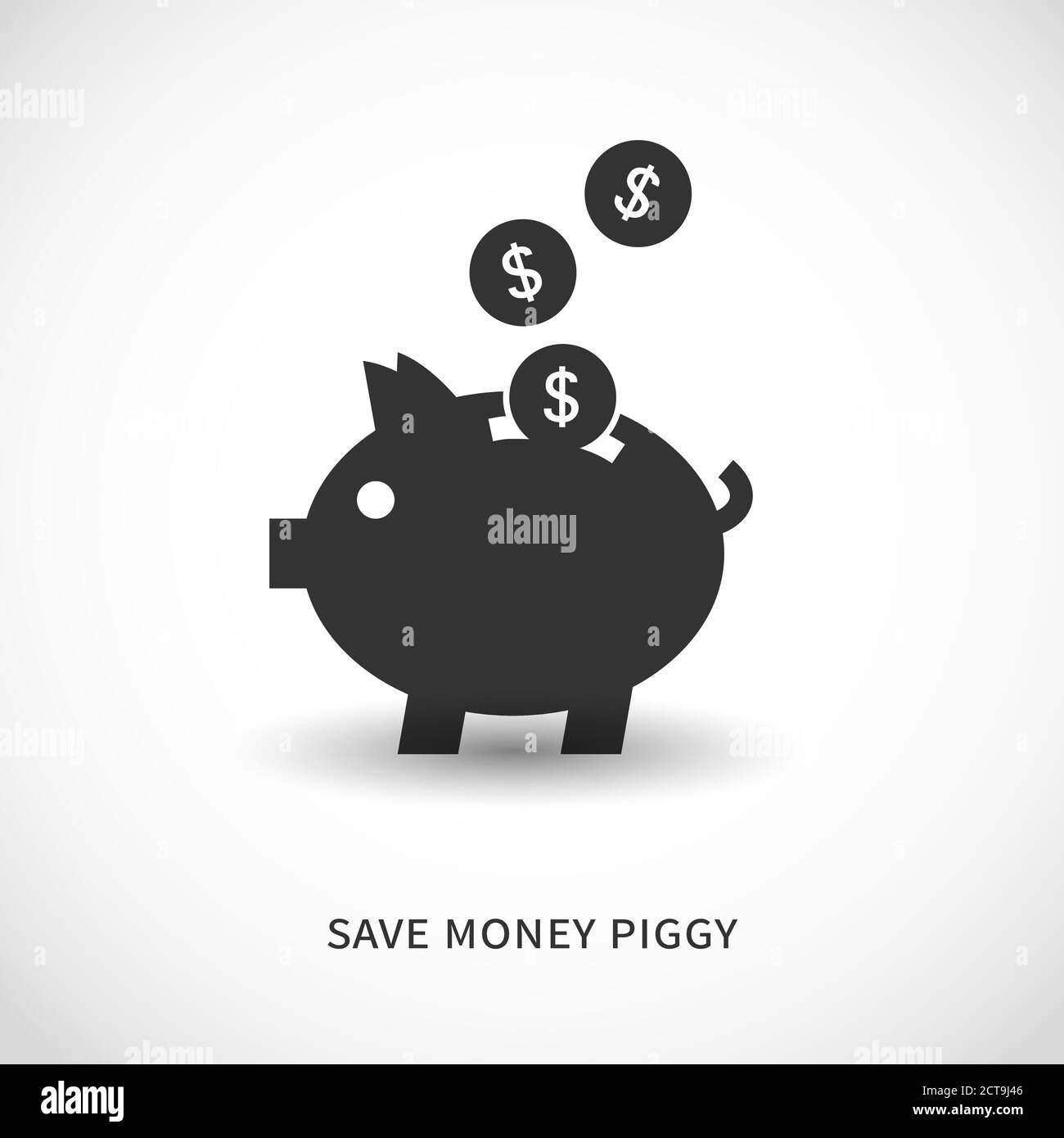 Piggy bank and coins icons. Saving and investing money concept. Flat ...