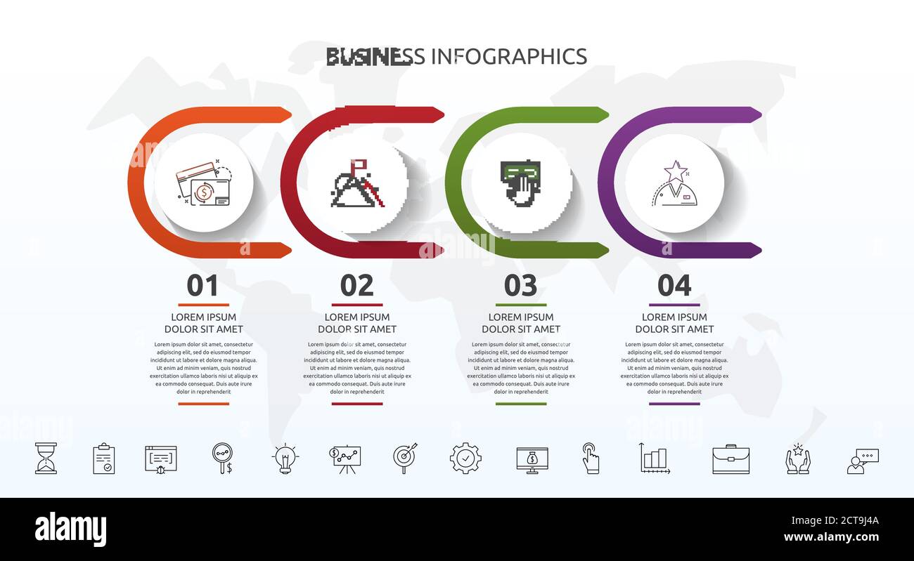 Vector infographic template circles for four icons, diagram, graph ...
