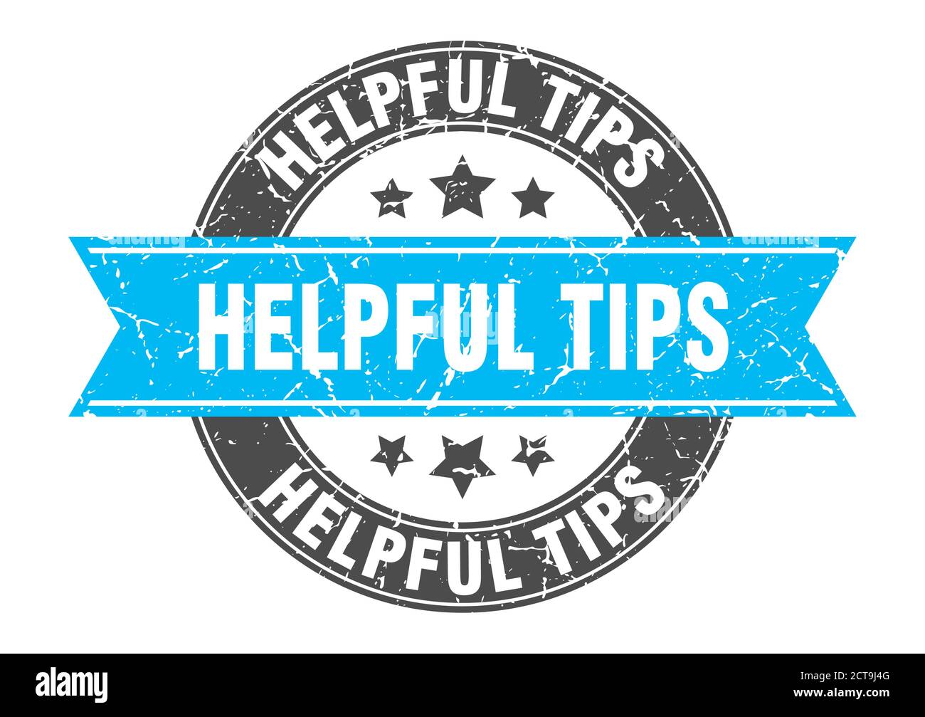 helpful tips round stamp with ribbon. sign. label Stock Vector