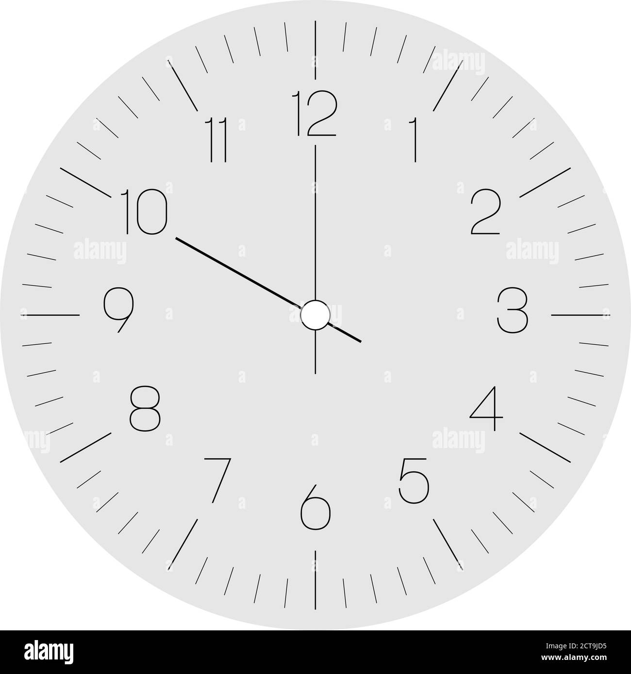 Clock face. Hour dial with numbers and hour, minute and second hand