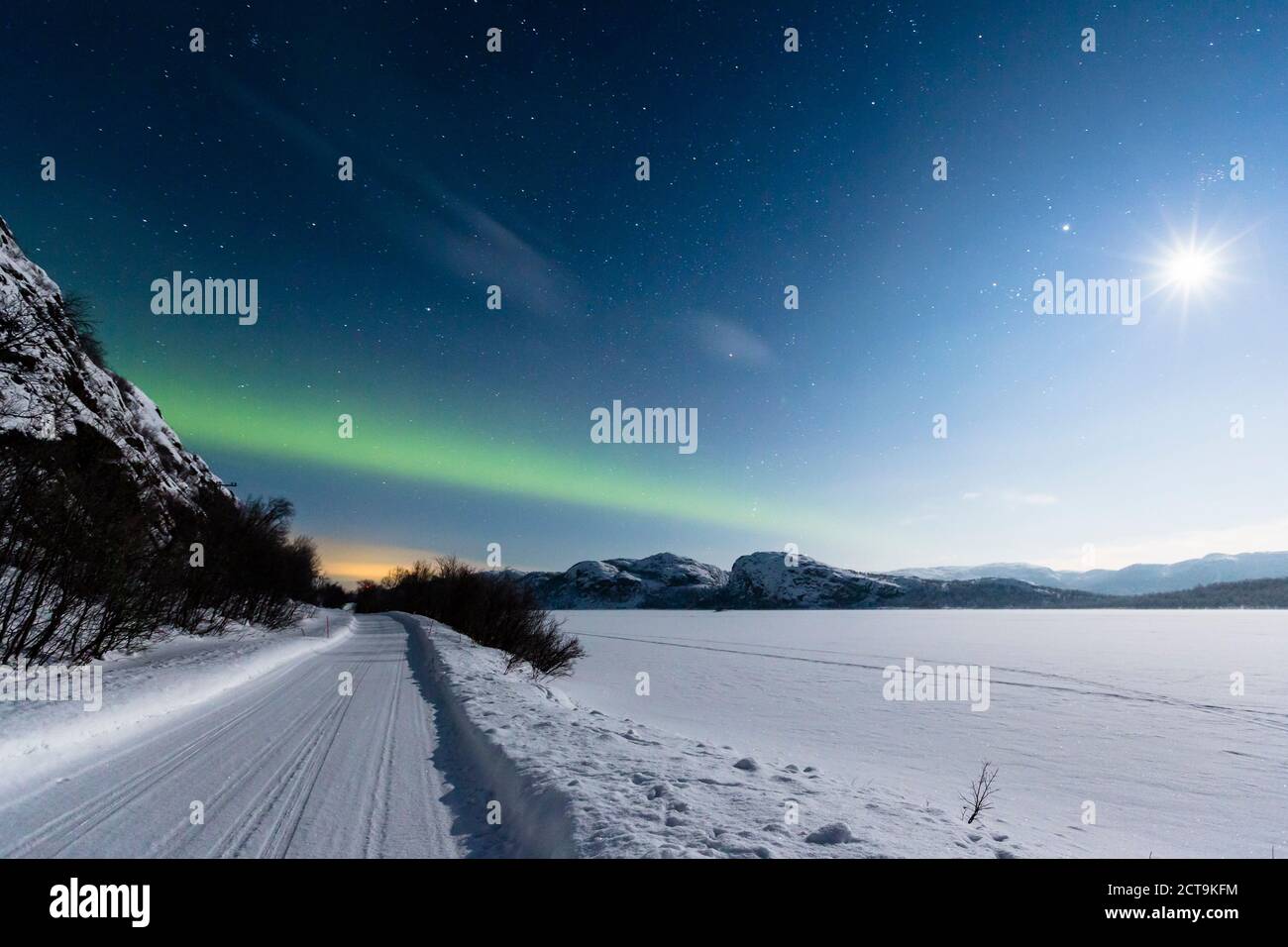 Aurora borealis in Norway near lake Rundvatnet Stock Photo - Alamy