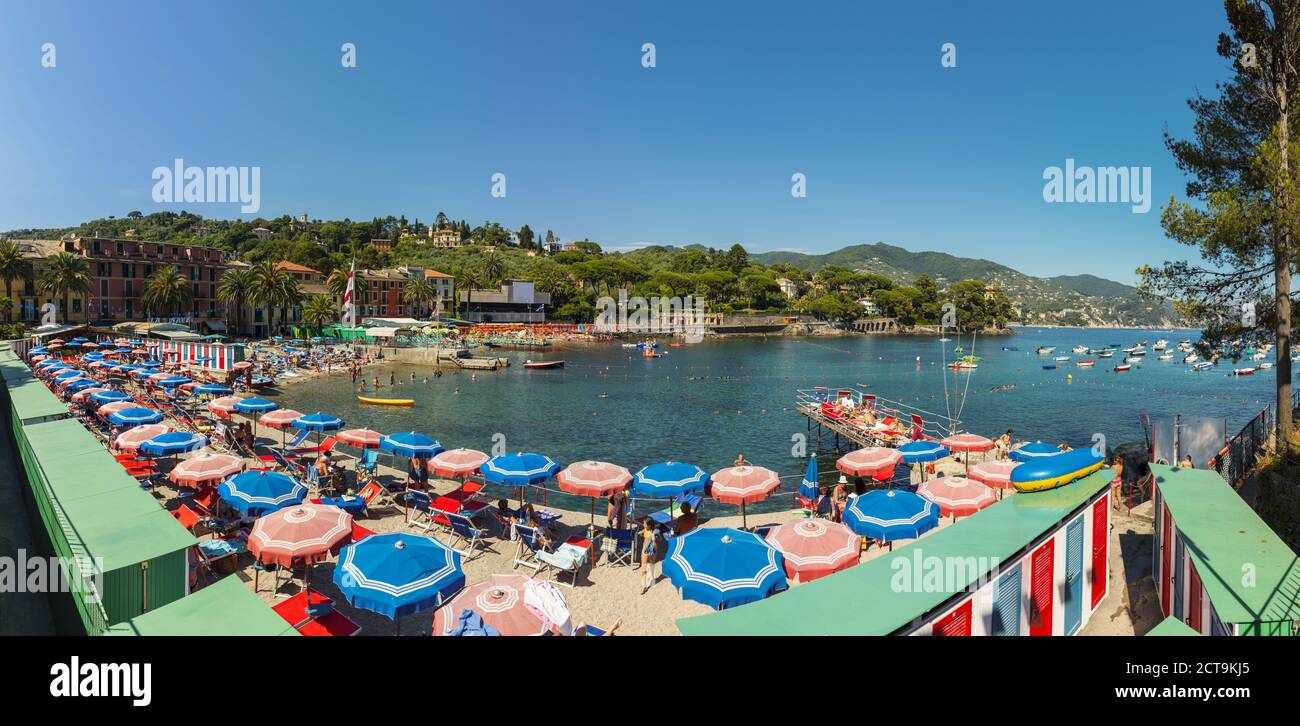 Italy, Liguria, Rapallo, Costal resort of San Michele di Pagana Stock Photo