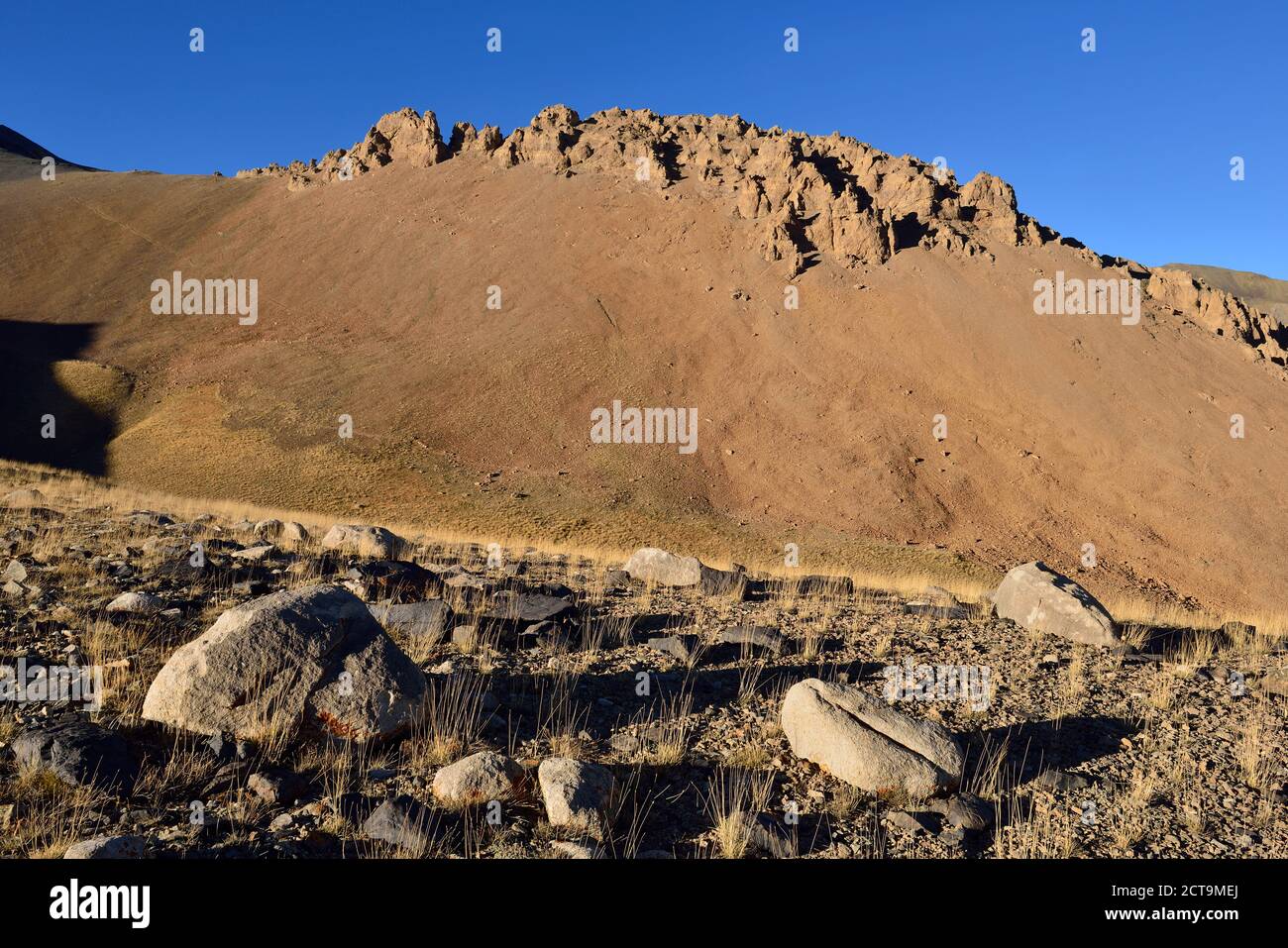 Iran, Mazandaran, Alam Kuh area, Takht-e Suleyman Massif, Alborz Mountains, eroded mountain at Hezarsham valley Stock Photo