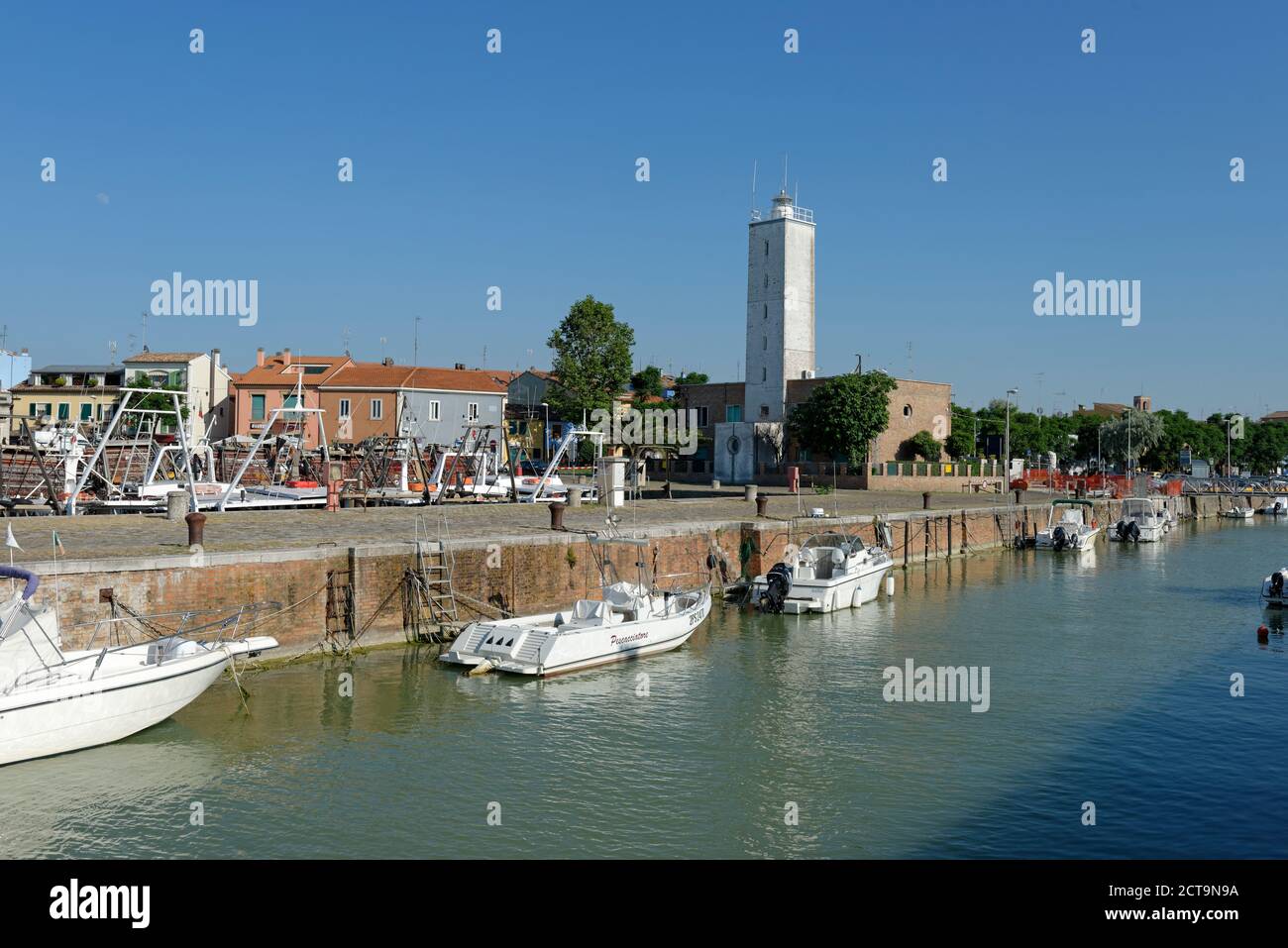 Italy, Marken, Province of Pesaro and Urbino, Fano, Harbour Stock Photo