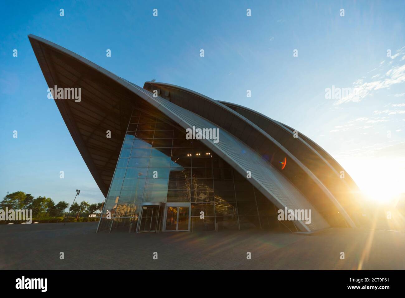 Great Britain, Scotland, Glasgow, Clyde Auditorium at sunset Stock Photo