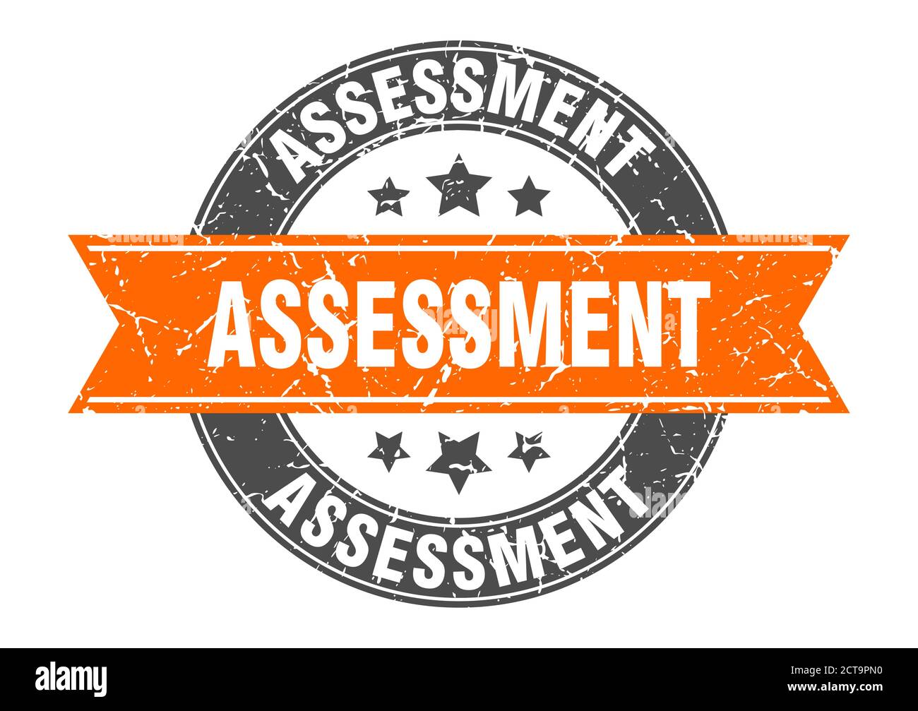 Assessment Label assessment round stamp with ribbon. sign. label Stock Vector Image ...