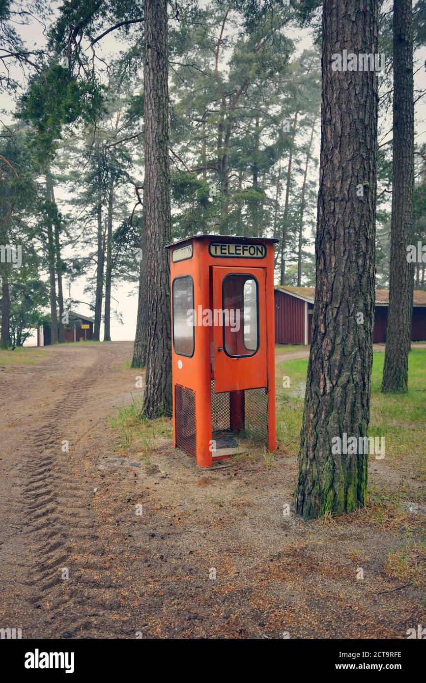 Abandoned telephone booth in the woods hi-res stock photography and ...