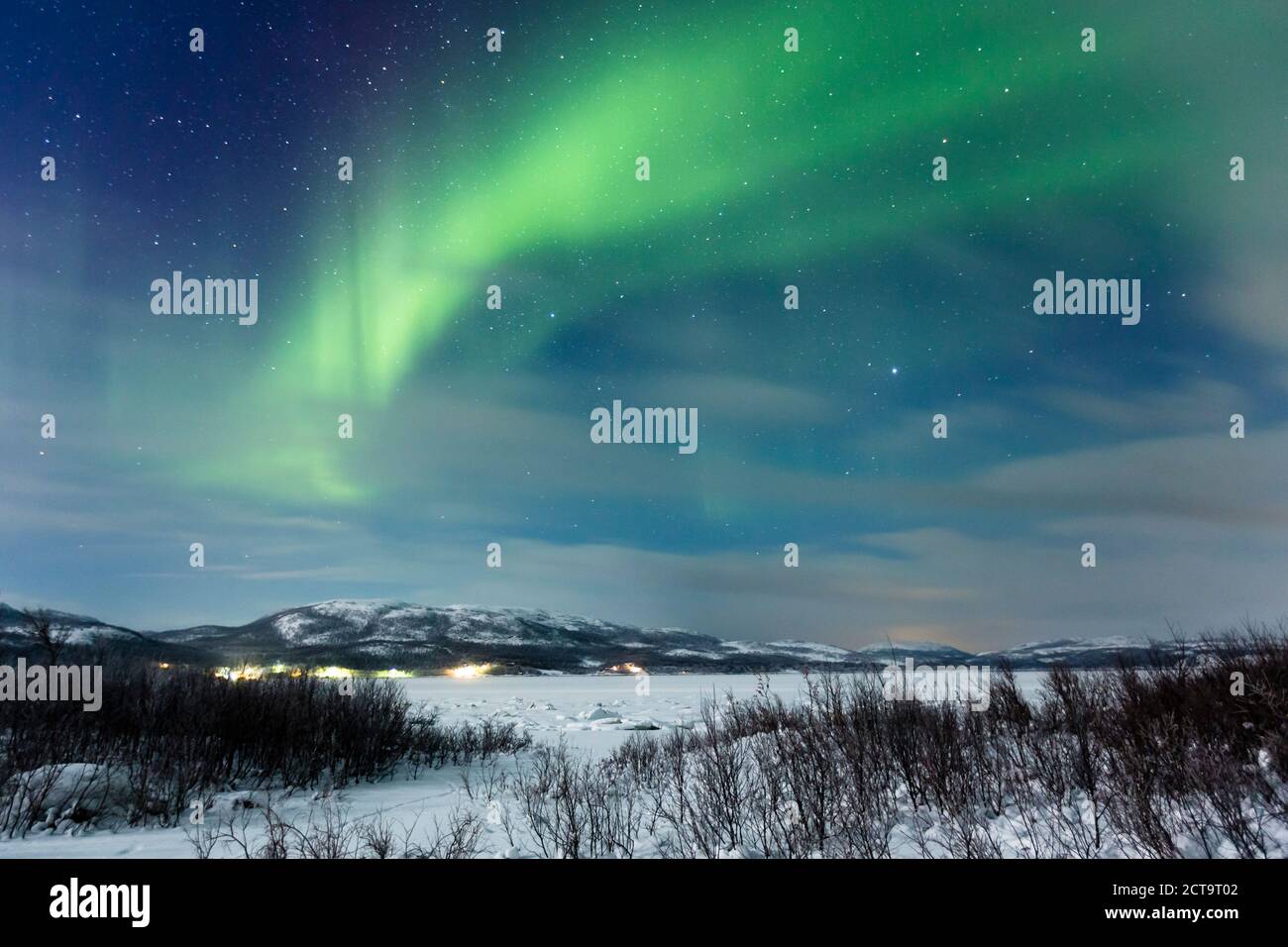 Aurora borealis in Norway near lake Rundvatnet Stock Photo - Alamy