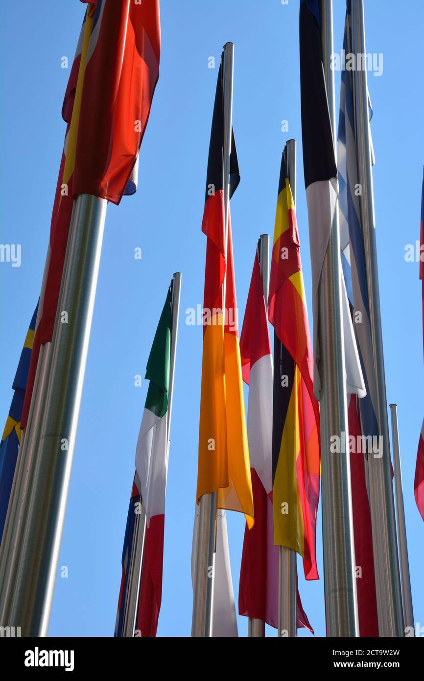 Germany, Munich, flags of European countries Stock Photo