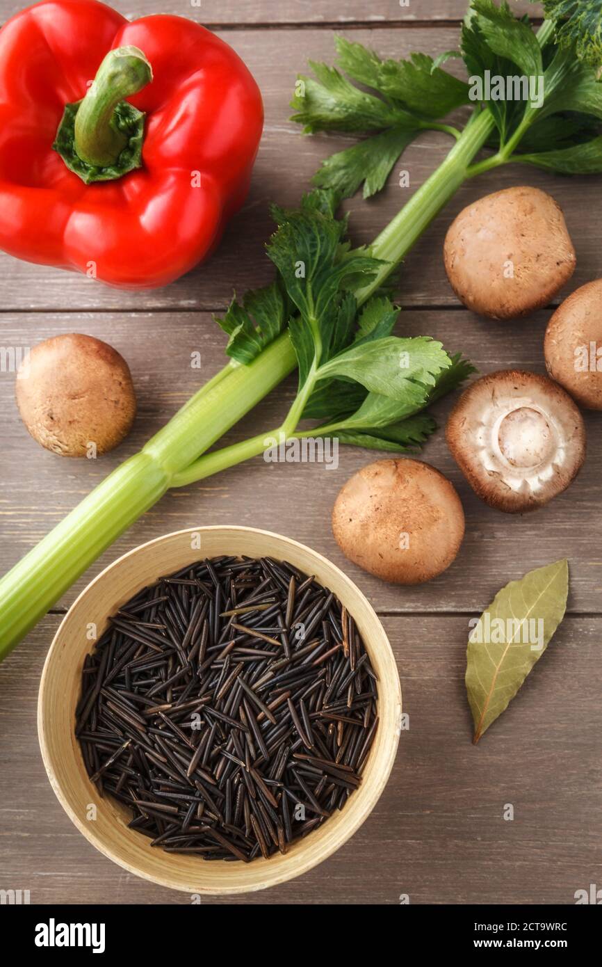 Ingredients for Wild Rice Chowder Stock Photo Alamy