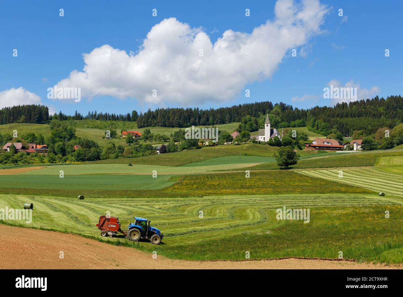 Austria, Carinthia, View of Deinsberg village near Guttaring Stock Photo