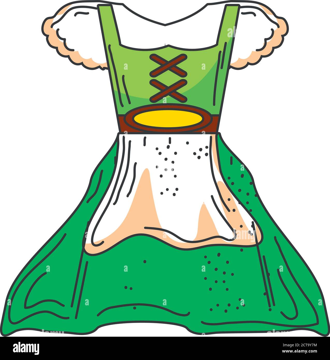 traditional German, bavarian clothes on white background vector ...