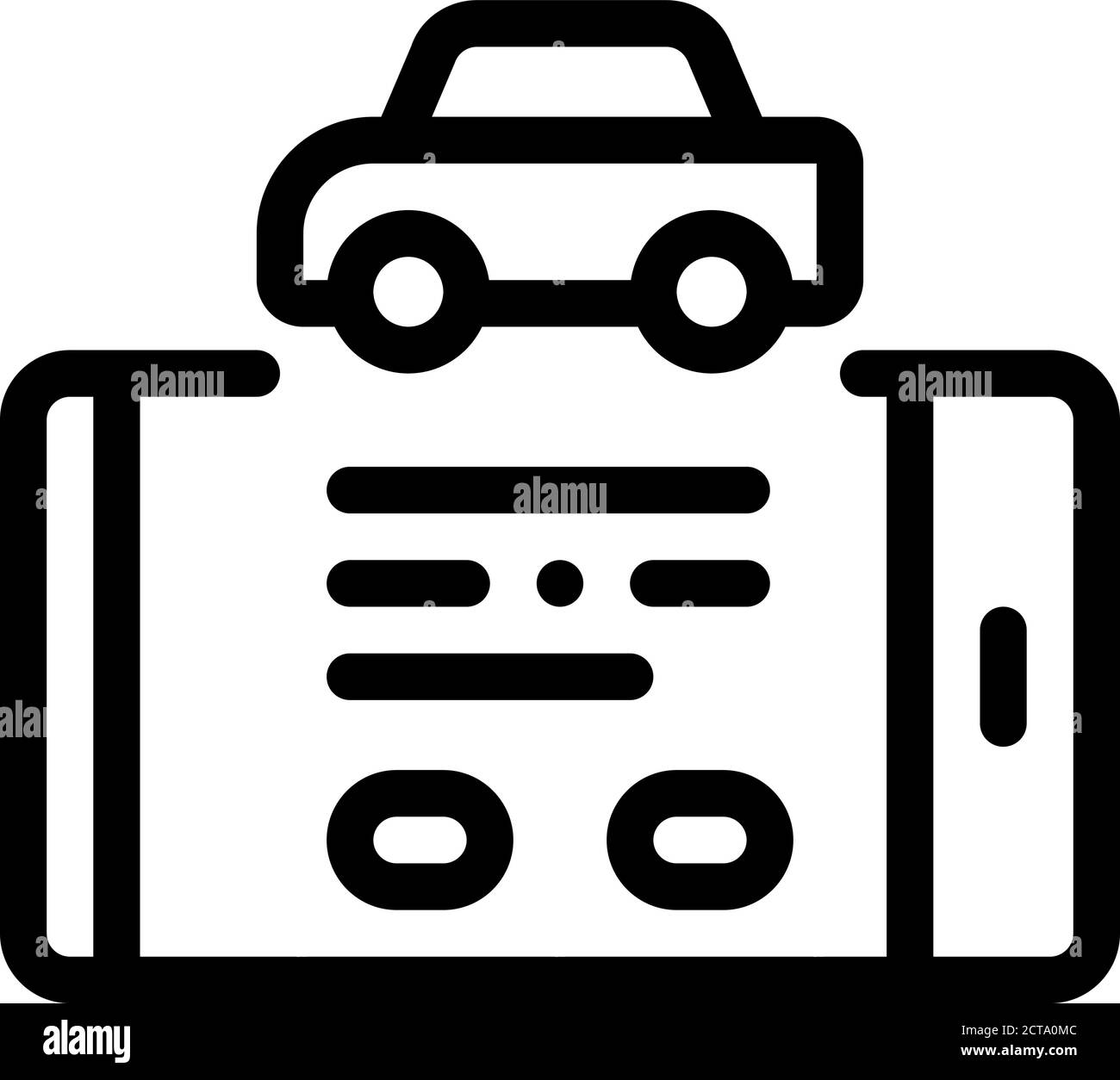car control phone app icon vector outline illustration Stock Vector ...