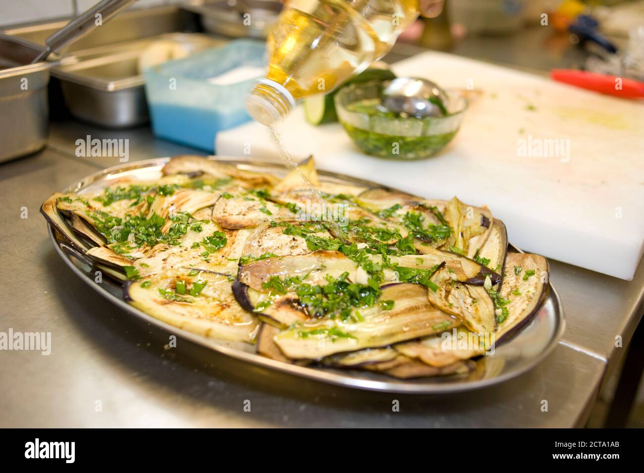 Grilled eggplant, italian appetizer, antipasti Stock Photo Alamy