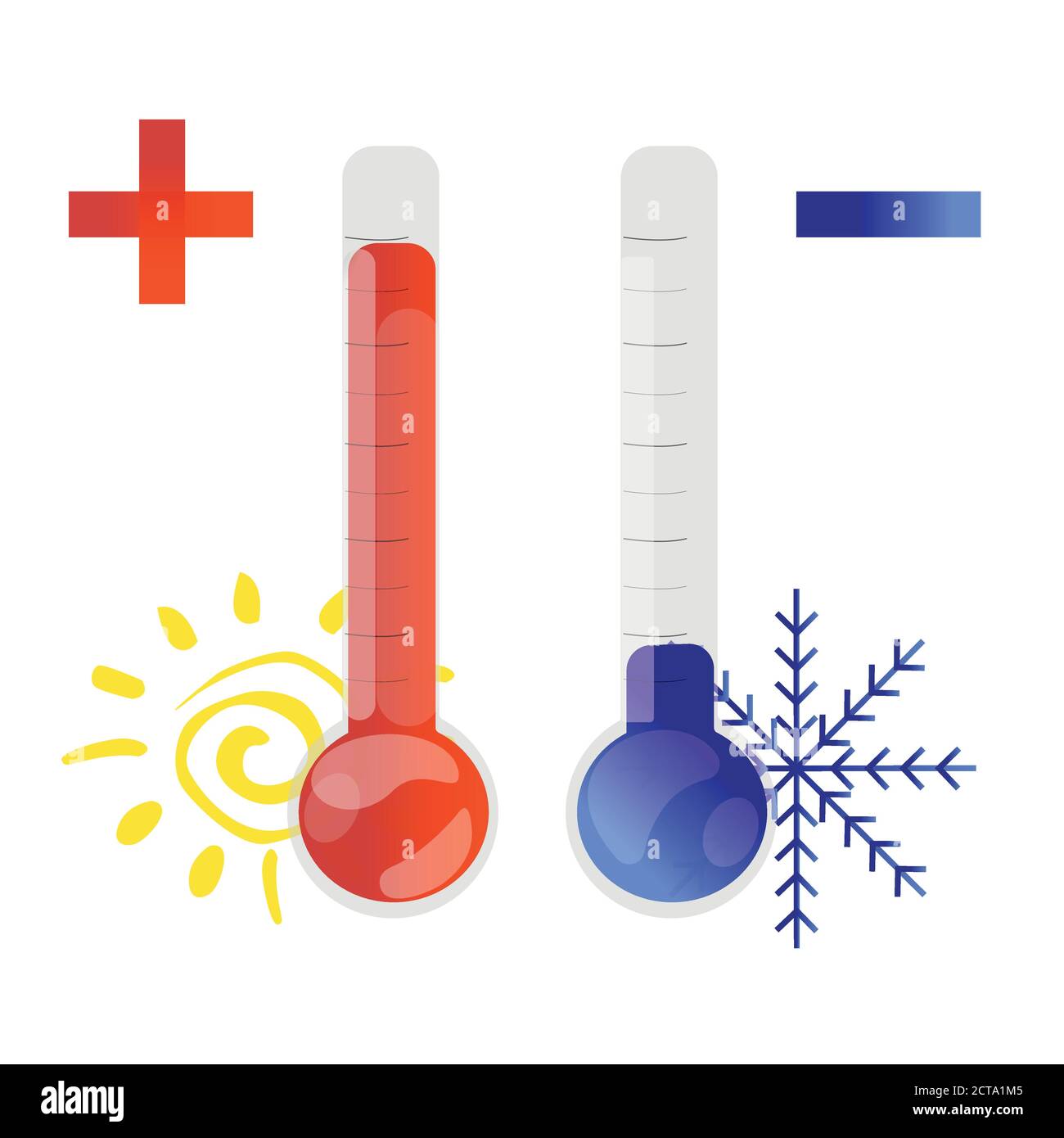 Meteorological thermometer Fahrenheit and Celsius for measuring air  temperature. Vector illustration. Eps 10 Stock Vector Image & Art - Alamy