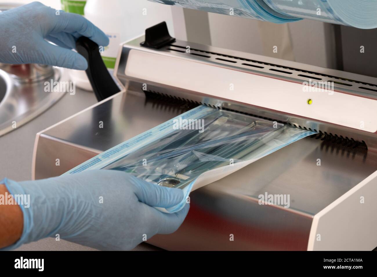 packaging and preparation for sterilization of dental tools Stock Photo Alamy