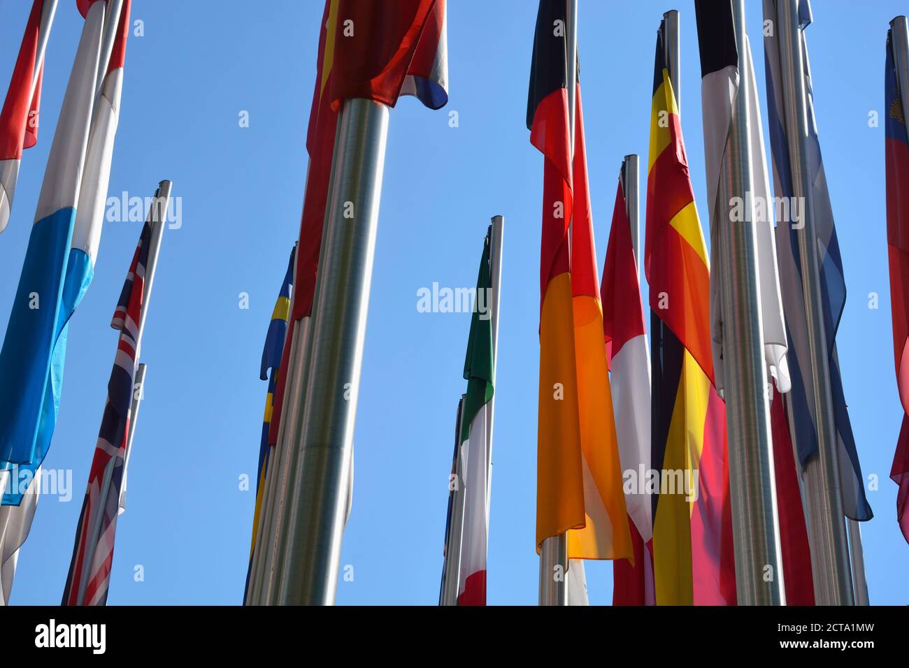 Germany, Munich, flags of European countries Stock Photo