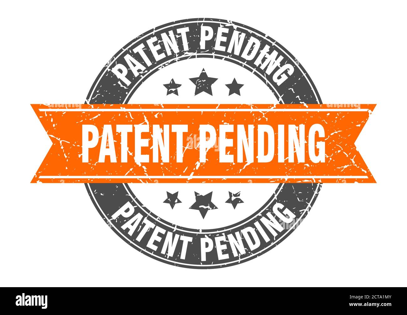 patent pending round stamp with ribbon. sign. label Stock Vector