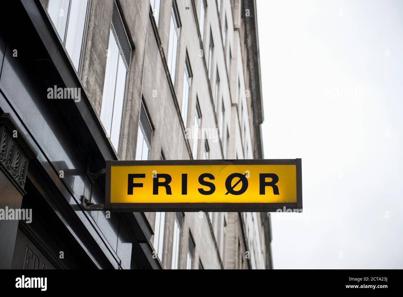 Denmarkm Copenhagen, Sign Hairdresser Stock Photo Alamy