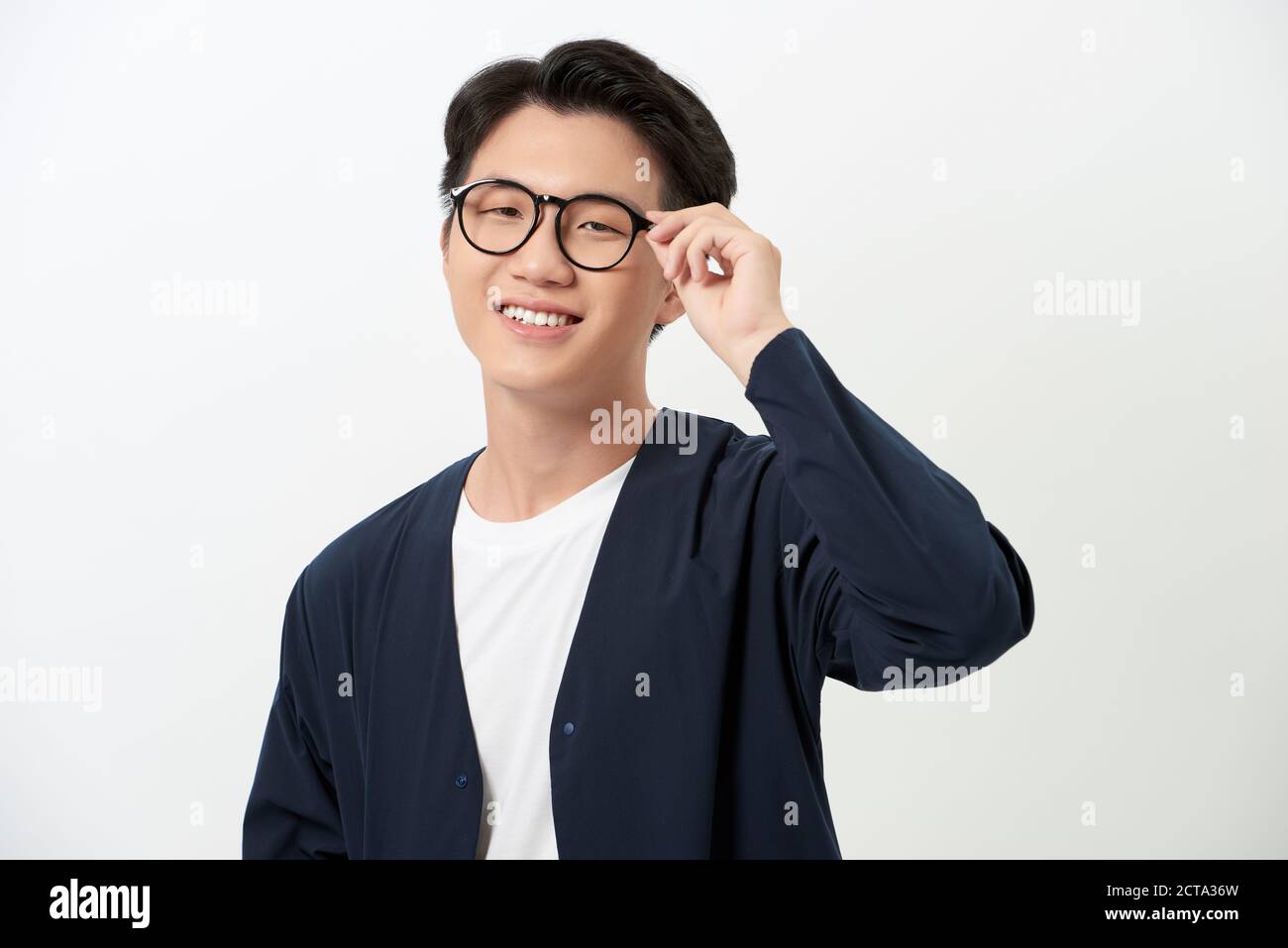 Portrait of handsome, good-looking man over white background Stock ...