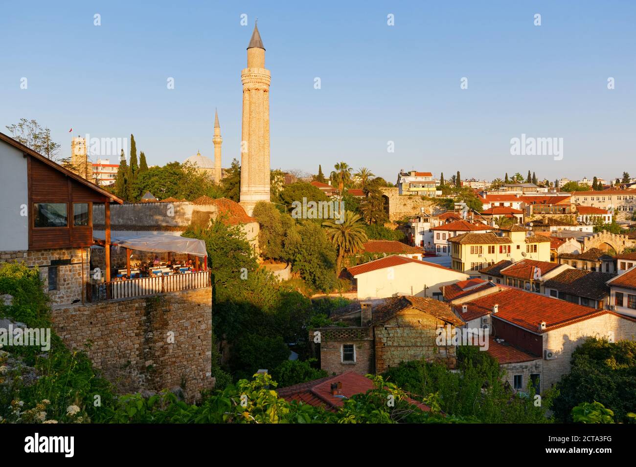 Turkey, Antalya, View of old town with Yivili minarett Stock Photo