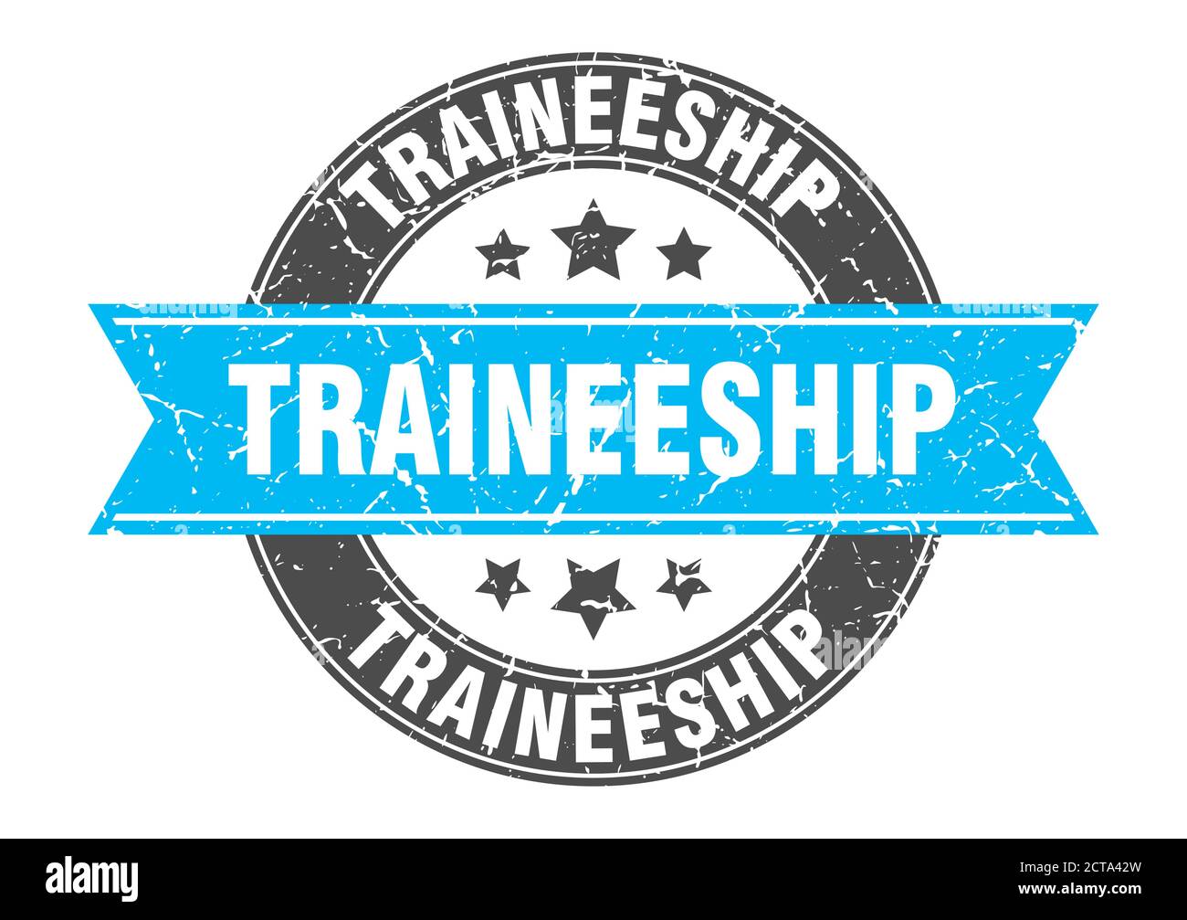 traineeship round stamp with ribbon. sign. label Stock Vector