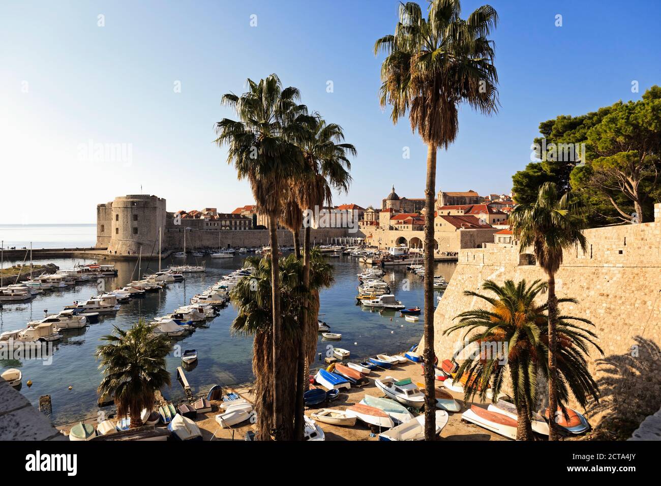 Croatia, Dubrovnik, View of old town and harbour Stock Photo