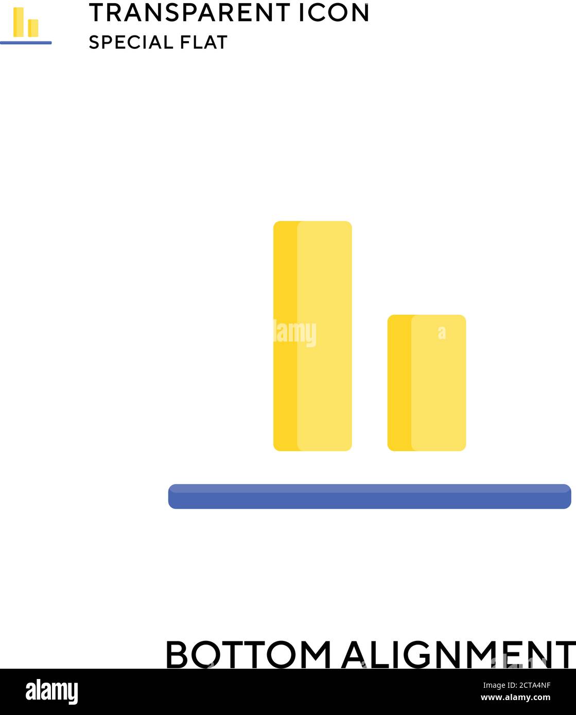 Bottom alignment vector icon. Flat style illustration. EPS 10 vector. Stock Vector