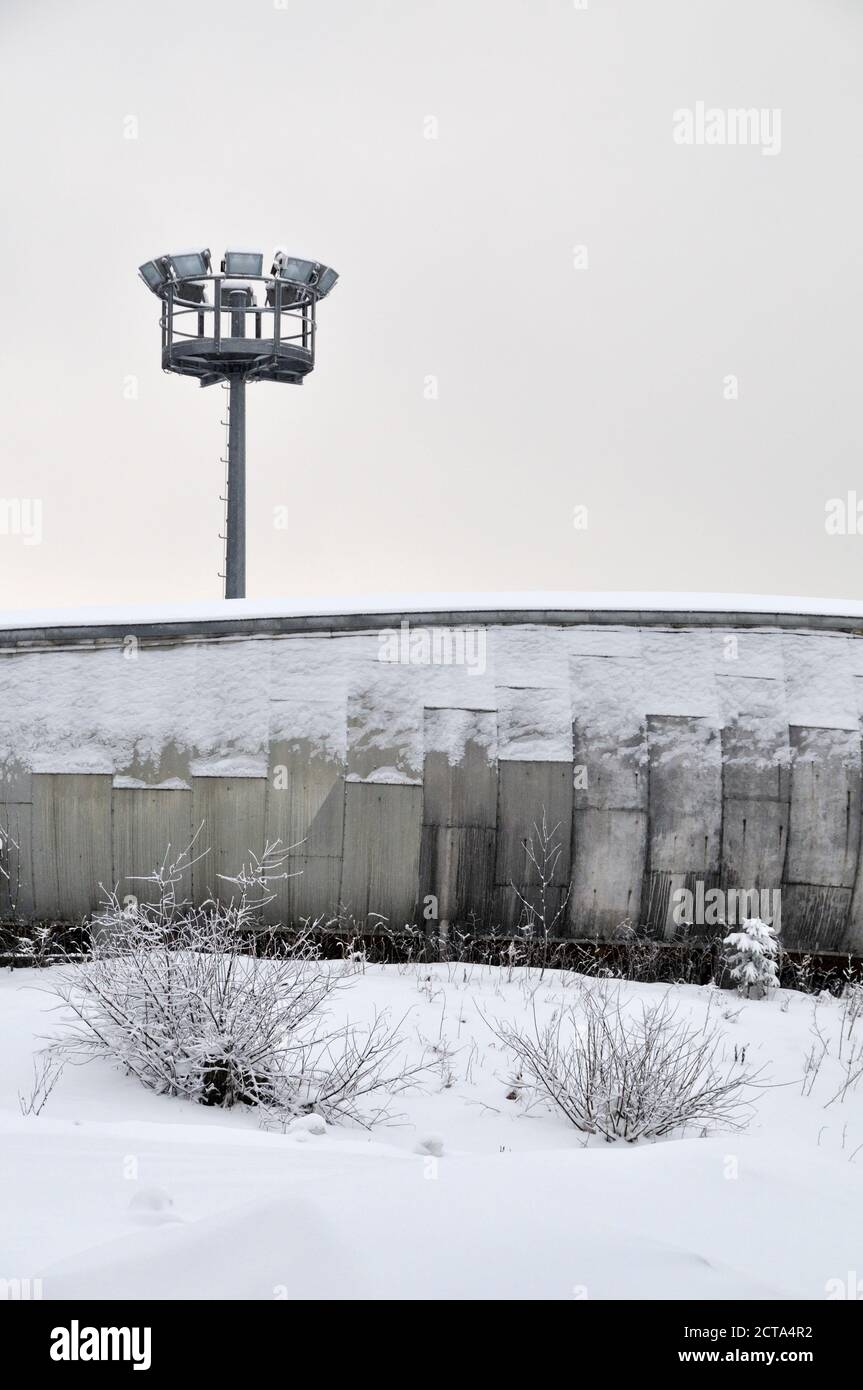 Germany, Thurinigia, Oberhof, Bobsled run in winter Stock Photo