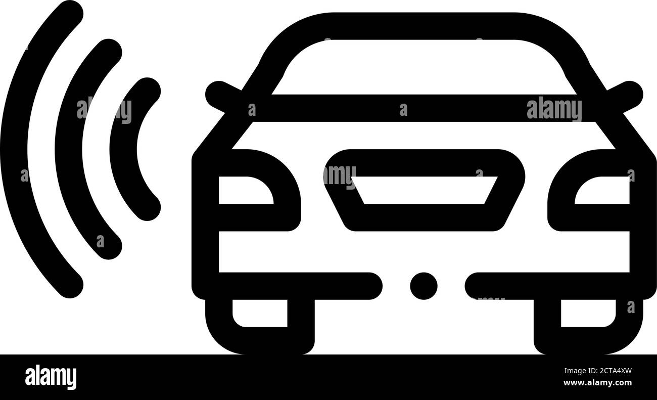 car network connection icon vector outline illustration Stock Vector
