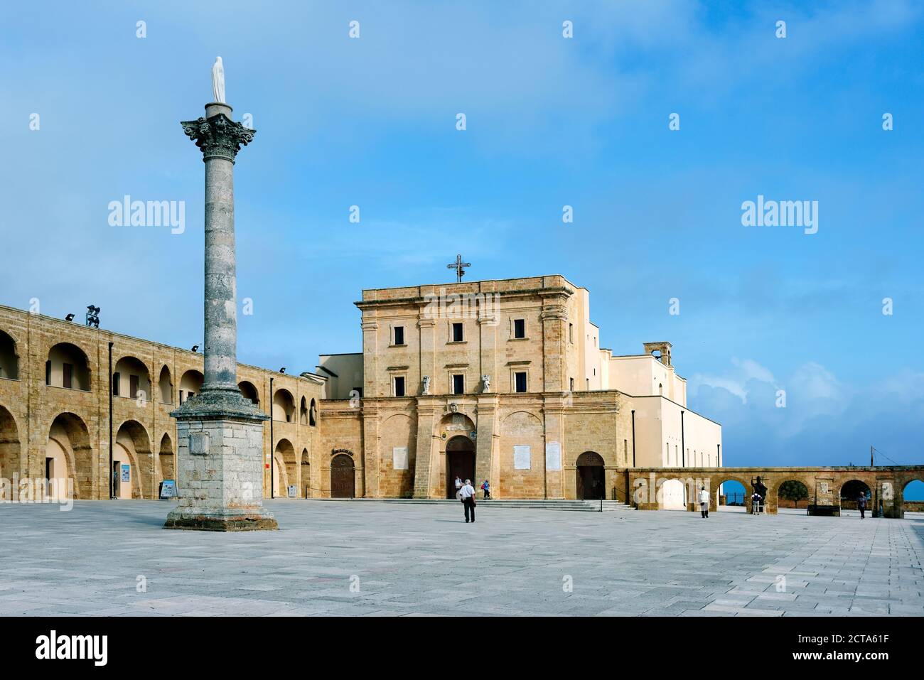 Italy, Puglia, Province of Lecce, Leuca, Capo di Santa Maria di Leuca, Basilica and Pilgrimage Church Stock Photo