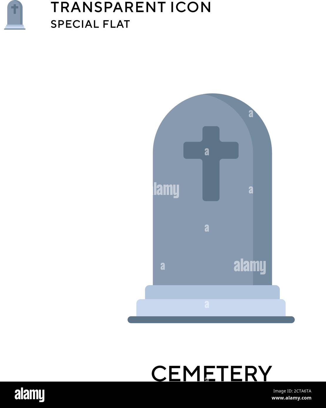 Cemetery vector icon. Flat style illustration. EPS 10 vector. Stock Vector