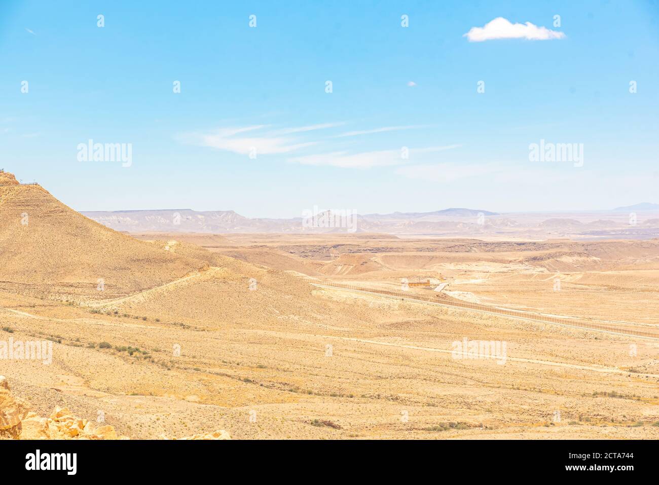 Route 10 along the Egyptian -Peaceful and tranquil along the Israeli border. Looking into Egypt from Israel Stock Photo