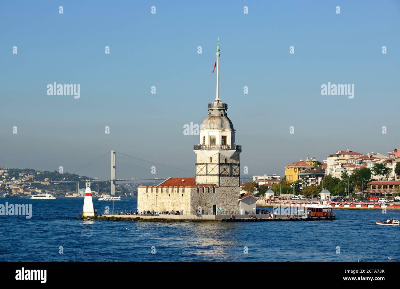 Turkey, Istanbul, Maiden's Tower in Bosphorus Stock Photo