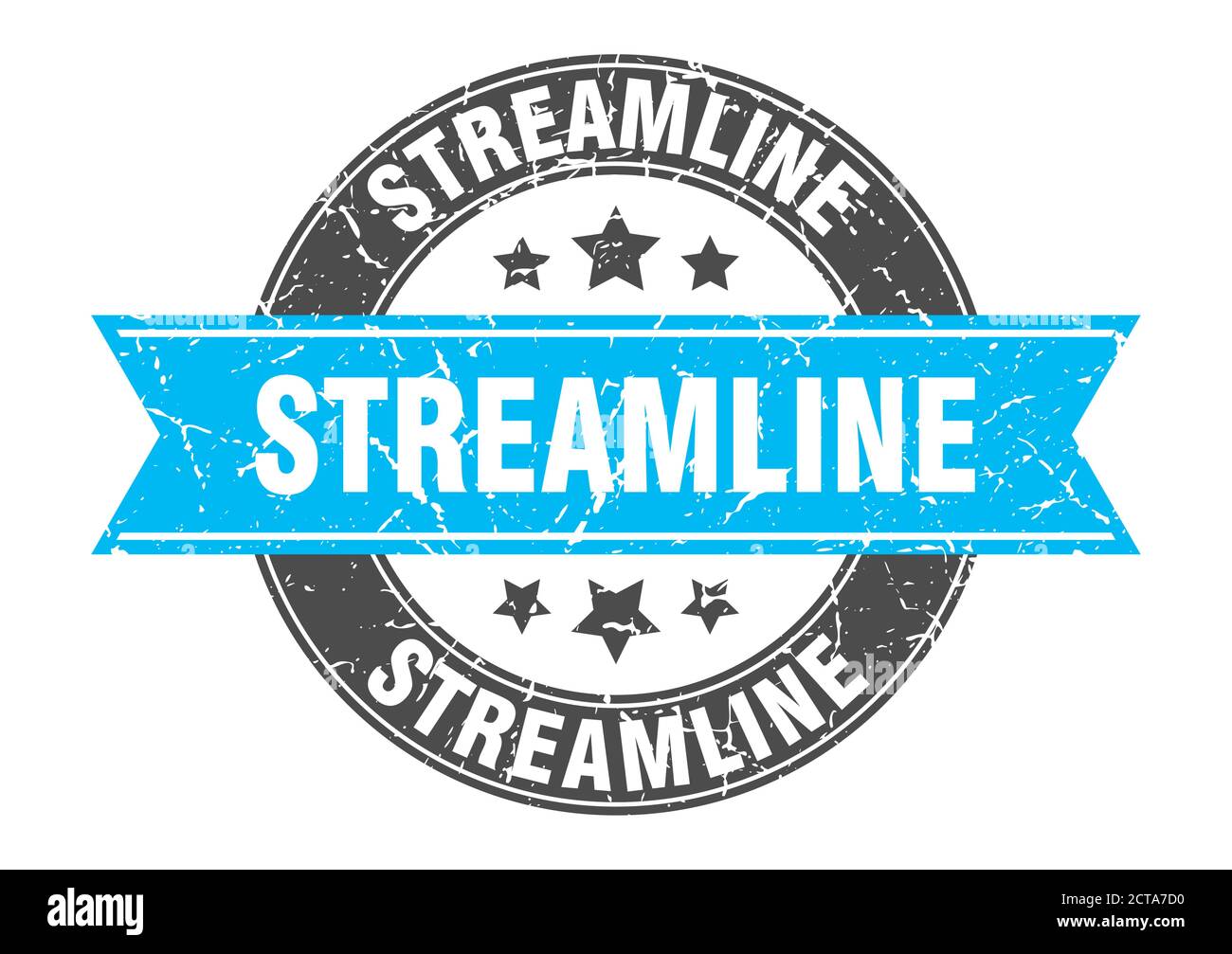 streamline round stamp with ribbon. sign. label Stock Vector Image ...