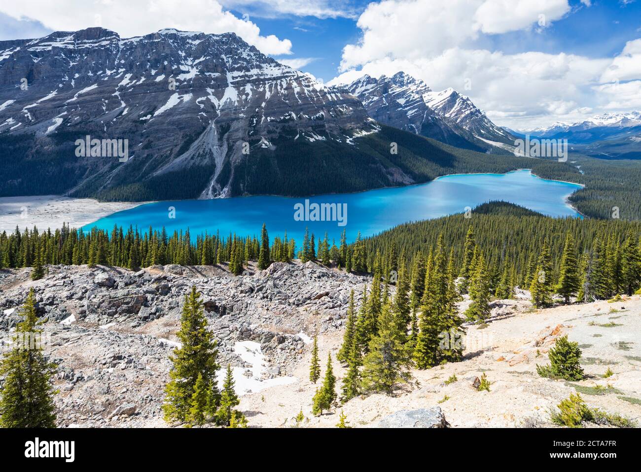 Canada, Alberta, Banff National Park, Peyto Lake seen from Bow Summit Stock Photo