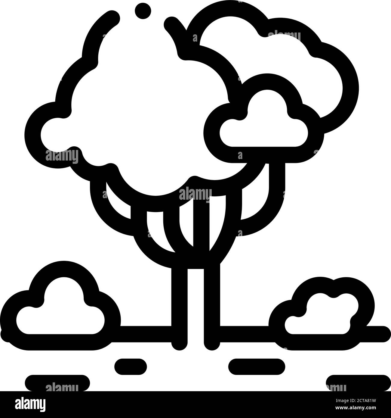 jungle forest tree icon vector outline illustration Stock Vector Image