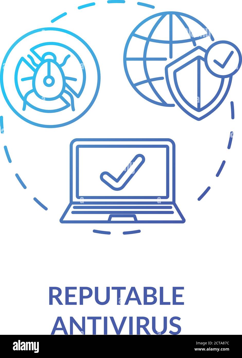 Reputable antivirus concept icon Stock Vector