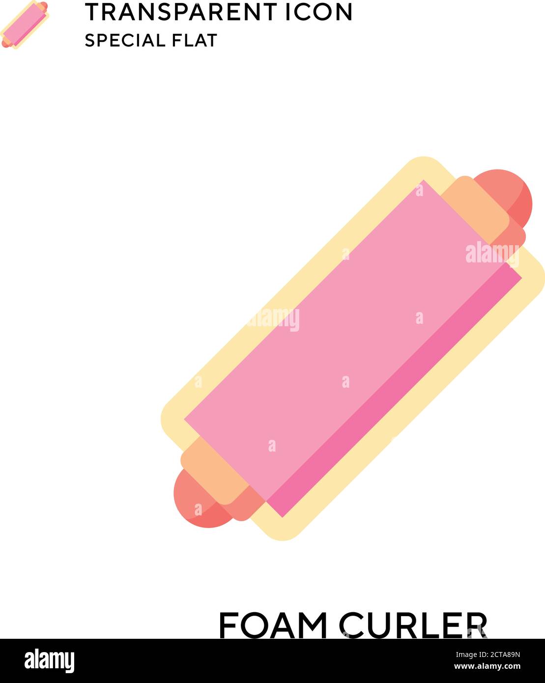 Foam curler vector icon. Flat style illustration. EPS 10 vector Stock ...
