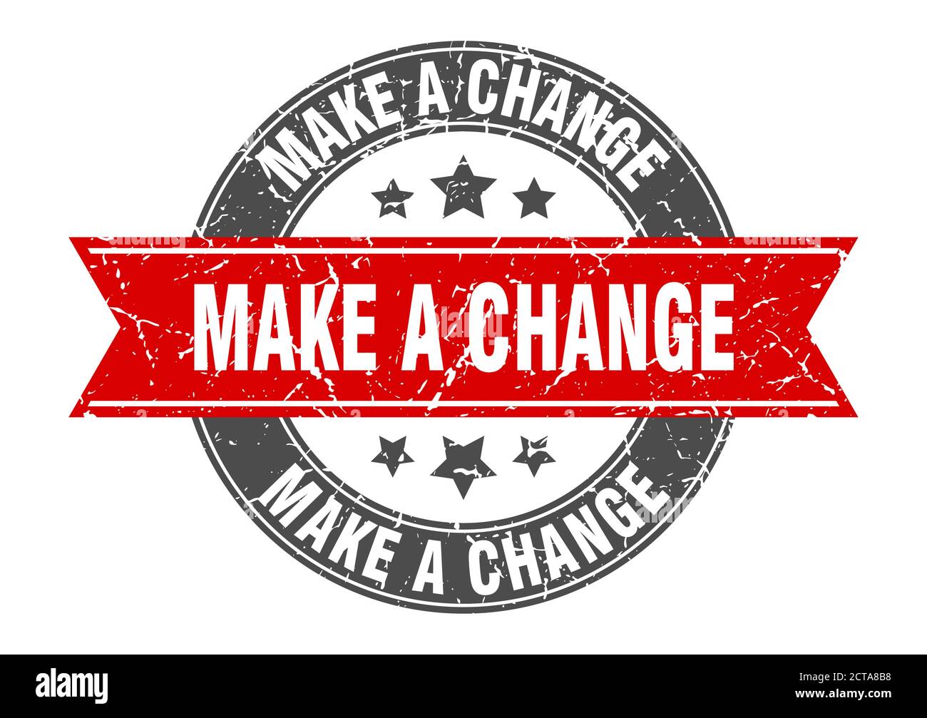 make a change round stamp with ribbon. sign. label Stock Vector Image ...